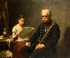 Grandfather hears Bad News from the War by Nils Forsberg Oil Painting