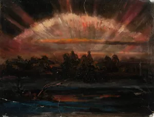 Asgardsreia, Sketch by Nils Jakob Olsson Blommer Oil Painting