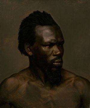 Bust Portrait Of A Black Man by Nils Jakob Olsson Blommer Oil Painting