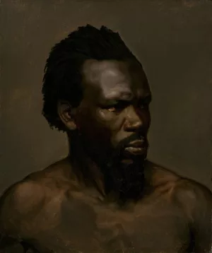 Bust Portrait Of A Black Man by Nils Jakob Olsson Blommer Oil Painting