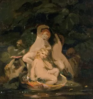 Nymphs by Nils Jakob Olsson Blommer Oil Painting