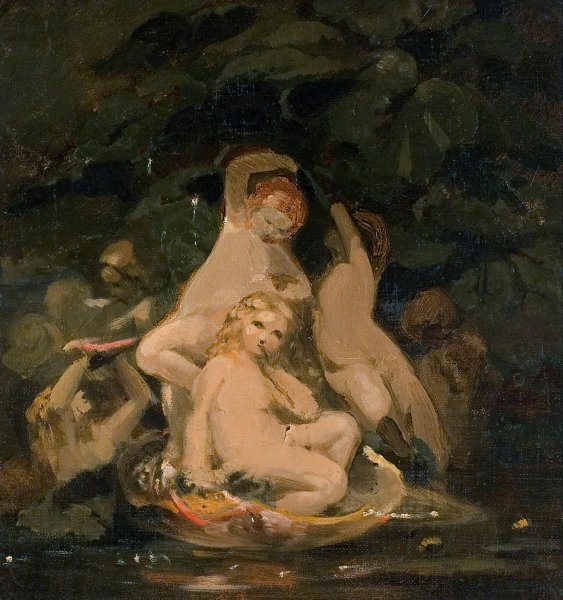 Nymphs  by Nils Jakob Olsson Blommer - Hand-Painted Oil Painting Reproduction