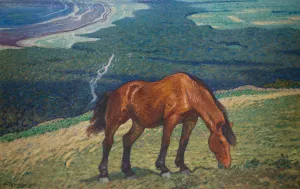 Grazing Horse Oil painting by Nils Kreuger