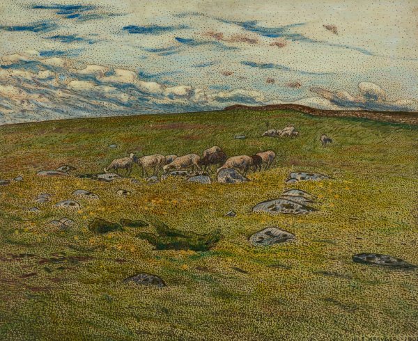 Main Product Photo of Grazing Sheep  Painting by Nils Kreuger