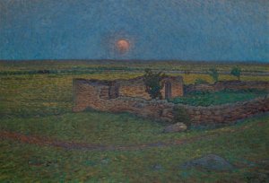 Moon Rising on Oland by Nils Kreuger Oil Painting