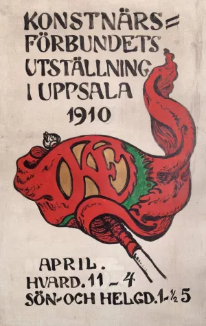 Poster for the Artists' Society's Exhibition in Uppsala Oil painting by Nils Kreuger