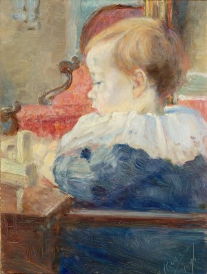 The Artist's Daughter by Nils Kreuger Oil Painting