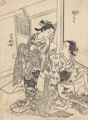 Woman and Maid by Nishikawa Sukenobu Oil Painting