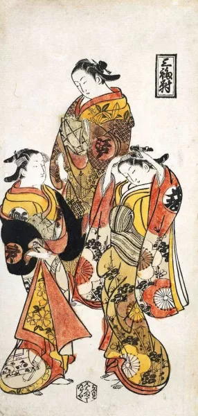 Courtesans of the Three Cities by Nishimura Shigenaga Oil Painting