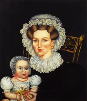 Gracie Beardsley Jefferson Jackman and Her Daughter by Noah North - Oil Painting Reproduction
