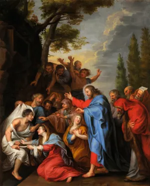 La Resurrection de Lazare by Noel Halle Oil Painting