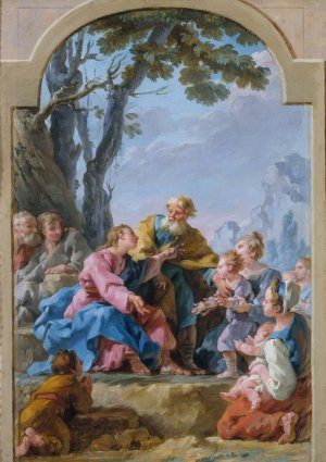 Le Christ et les Petits Enfants by Noel Halle Oil Painting