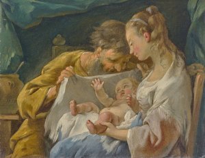 The Holy Family by Noel Halle Oil Painting