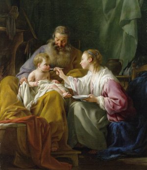 The Holy Family by Noel Halle Oil Painting