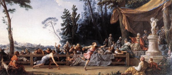 The Race Between Hippomenes and Atalanta by Noel Halle - Hand-Painted Oil Painting Reproduction