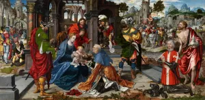 Adoration of the Magi with the Donor Philippe de Villiers de l'Isle-Adam Oil painting by Noel Bellemare
