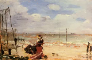 Femme sur la Plage by Norbert Goeneutte - Oil Painting Reproduction
