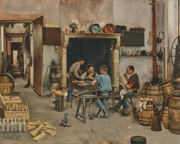 Main Product Photo of Le repas des ouvriers  Painting by Norbert Goeneutte