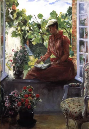 Portrait of Anna Goeneutte Wearing a Beret by Norbert Goeneutte Oil Painting
