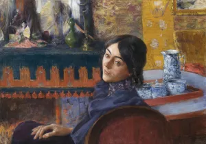 Salon Japonais by Norbert Goeneutte Oil Painting