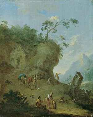 Hutte auf einer WaldhOhe by Norbert Joseph Carl Grund Oil Painting