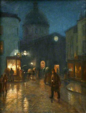 A Steady Drizzle Oil painting by Norman Garstin