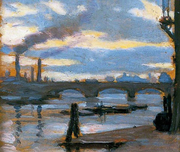 Battersea Bridge by Norman Garstin - Hand-Painted Oil Painting Reproduction