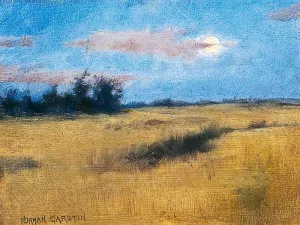 Canadian Landscape with Rising Moon by Norman Garstin - Oil Painting Reproduction