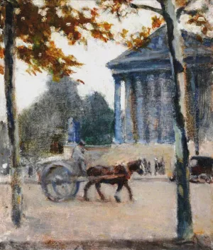 Cart and Classical Building by Norman Garstin - Oil Painting Reproduction