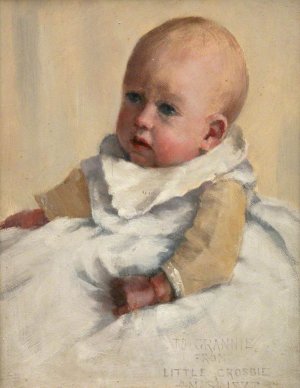 Crosbie Garstin as a Baby by Norman Garstin Oil Painting
