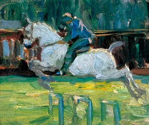 Taking the Fence painting by Norman Garstin