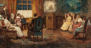 A Family Gathering by Norman Mills Price Oil Painting