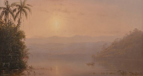 Sunset in the Tropics by Norton Bush - Hand-Painted Oil Painting Reproduction