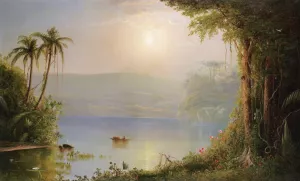 Tropical River Landscape by Norton Bush Oil Painting