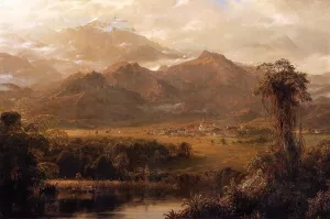 View of Mountains in Ecuador also known as A Tropical Morning by Norton Bush - Oil Painting Reproduction