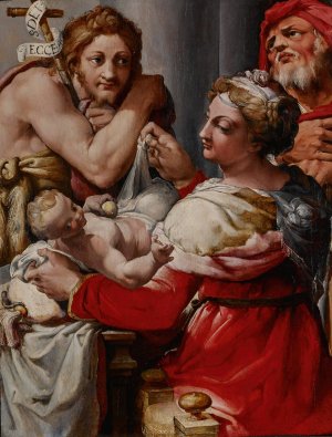 The Holy Family with Saint John the Baptist by Nosadella (Giovanni Francesco Bezzi) Oil Painting