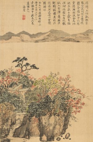Landscape by Nukina Kaioku Oil Painting