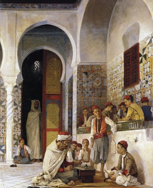 Main Product Photo of A Lesson in the Koran Painting by Numa Marzocchi De Belluci