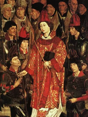 Altarpiece of Saint Vincent, Detail of the Archbishop Panel painting by Nuno Goncalves