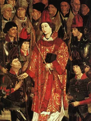 Altarpiece of Saint Vincent, Detail of the Archbishop Panel Oil painting by Nuno Goncalves