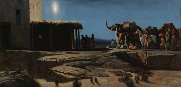 The Arrival of the Magi in Bethlehem  by Octave Penguilly-L'Haridon - Hand-Painted Oil Painting Reproduction