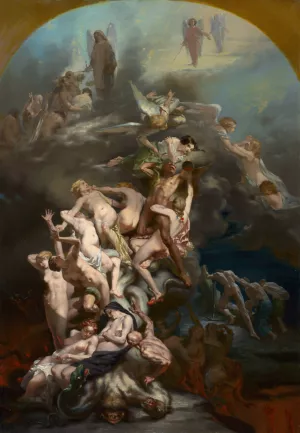 Heaven and Hell by Octave Tassaert Oil Painting