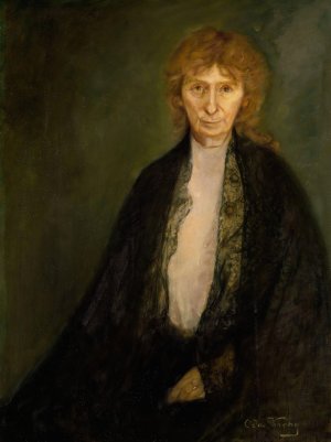 Portrait of the Author Rota Margrethe Vullum by Oda Krohg Oil Painting