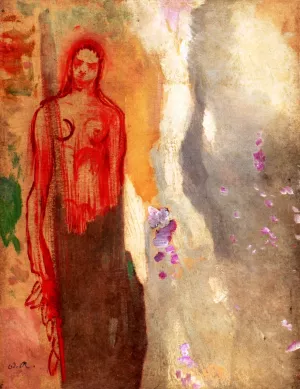 Allegory in Red Oil painting by Odilon Redon
