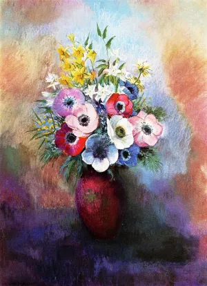 Anemones by Odilon Redon - Oil Painting Reproduction