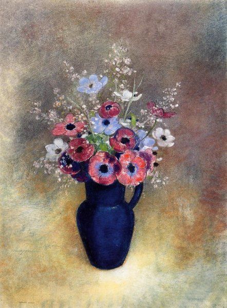 Main Product Photo of Anemones in a Jug Painting by Odilon Redon