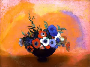 Anemones painting by Odilon Redon