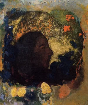 Black Profile also known as Gauguin by Odilon Redon Oil Painting