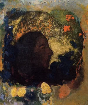 Black Profile also known as Gauguin Oil painting by Odilon Redon