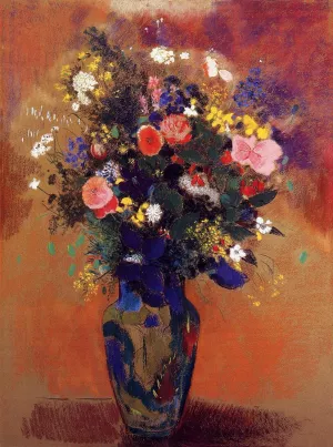 Bouquet in a Persian Vase Oil painting by Odilon Redon